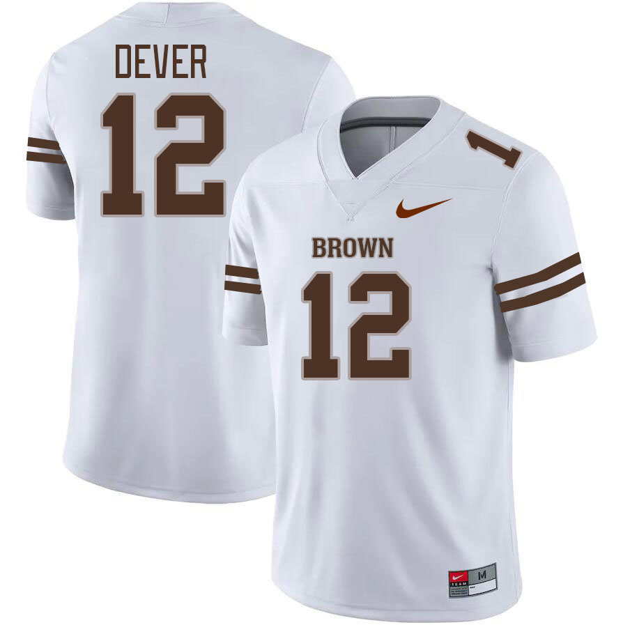 Men-Youth #12 Brady Dever Brown Bears College Football Jerseys Stitched Sale-White